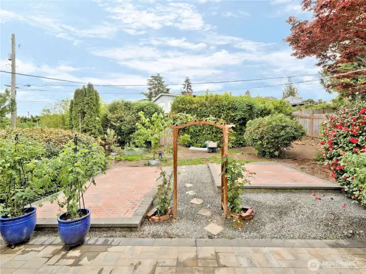 Backyard with alley access and plentiful barden space