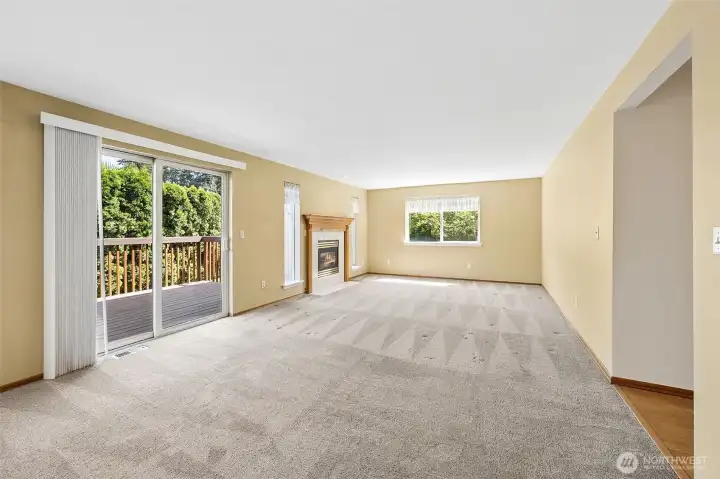 Spacious family room just off the kitchen creates a comfortable, connected living space perfect for everyday living.