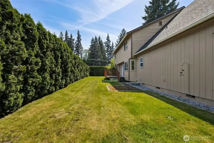 Private and fully fenced backyard.