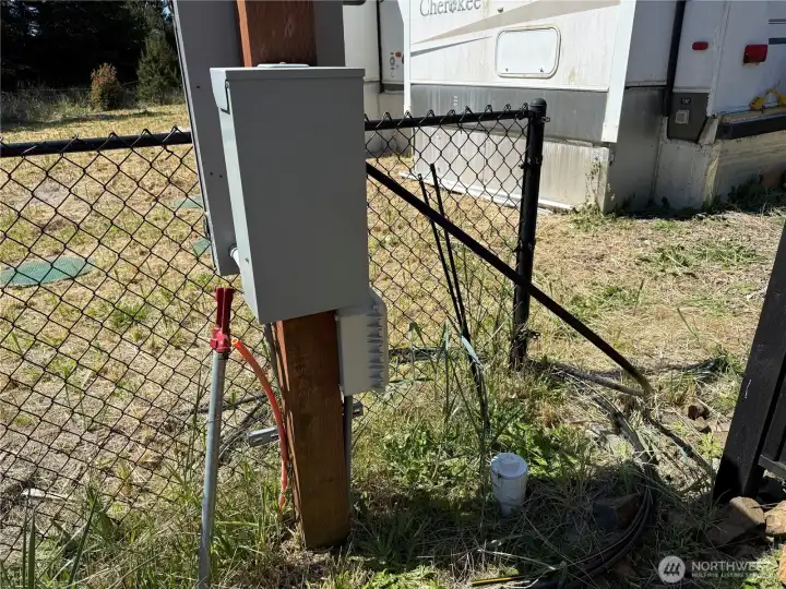 Electrical and water hookup.