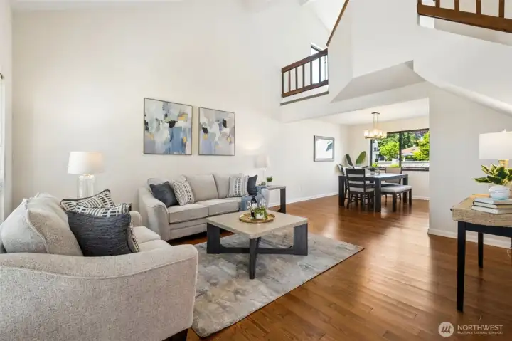 Whether entertaining guests or enjoying a quiet evening at home, this open-concept living space offers comfort and flexibility