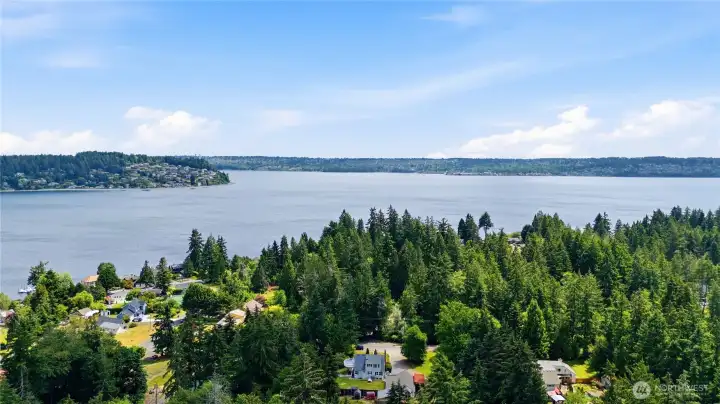 aerial of nearby Puget  Sound