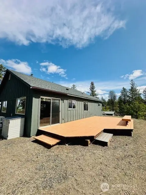 Deck in backyard