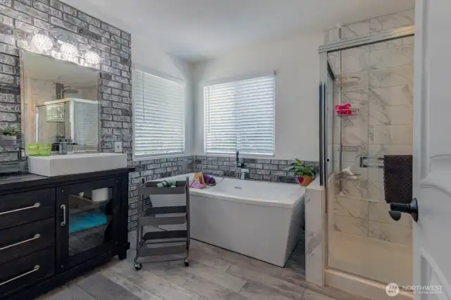 Primary Bath with Soaking Tub and Shower