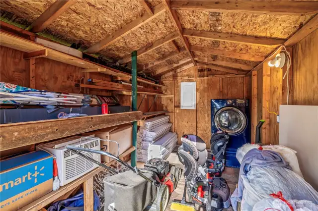RV and Boat Storage Area, with a shed with storage.