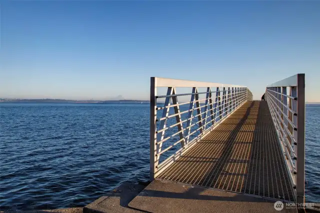 Gated community beach and fishing pier with INCREDIBLE views of Mr Rainier!