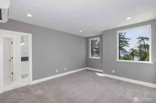 The primary bedroom.