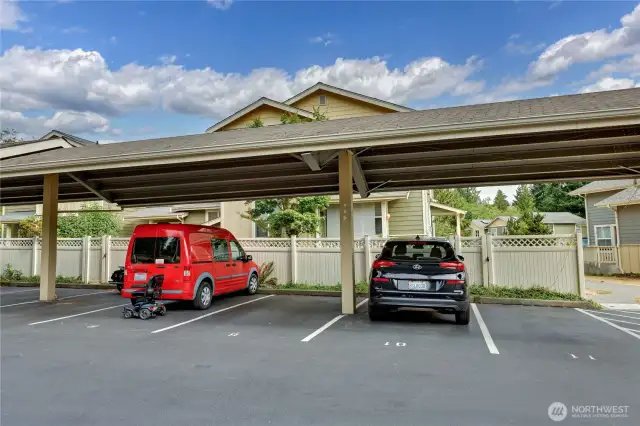 Covered parking space!