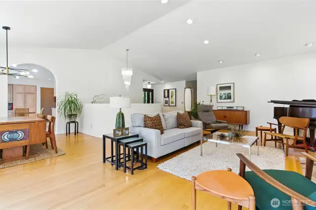 Living room and dining area