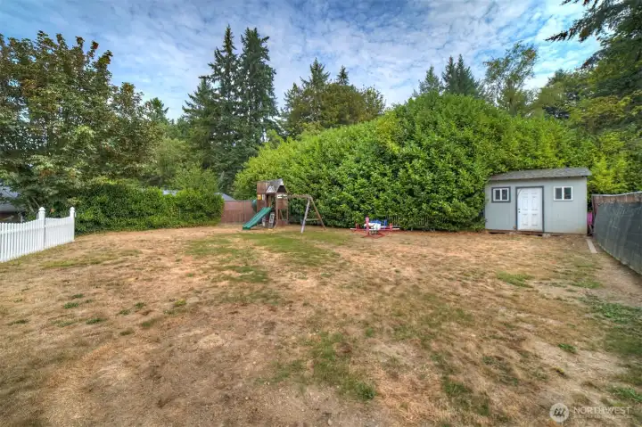 Shed for storage.