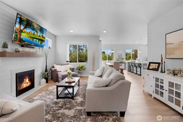 Main living area with gas fireplace