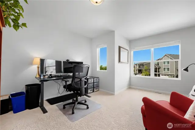 Bedroom #2 used as an office with excellent views of mountain/neighborhood and playground