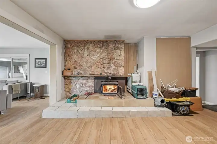 Living room with fire place