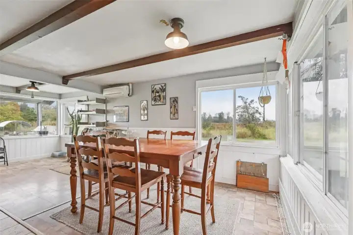 Dining room attached to kitchen
