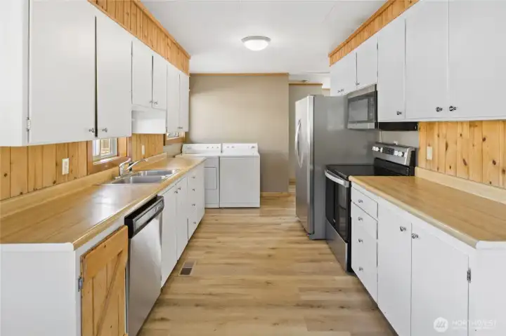 Kitchen with plenty of cabinets.