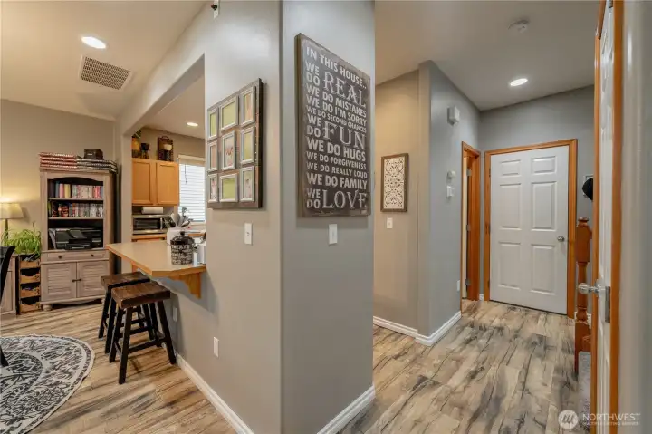 Stay dry, park in your garage & enter here.