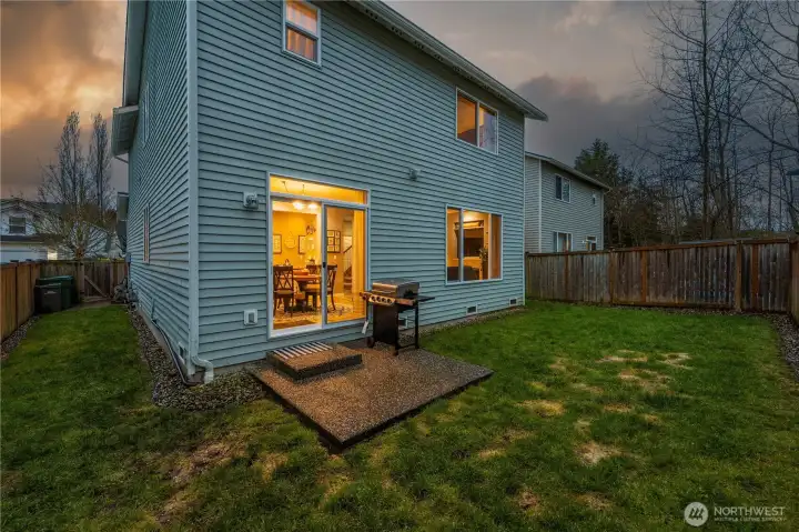 Can you picture your friends and a firepit? Will you expand your Aggregate Patio - Add a cover?