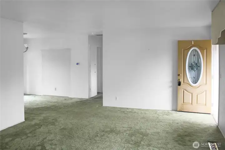 entry door and living rm