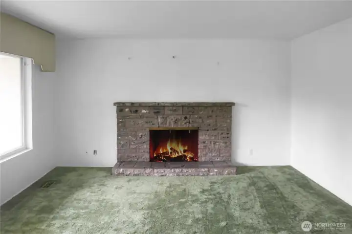 fireplace in living rm