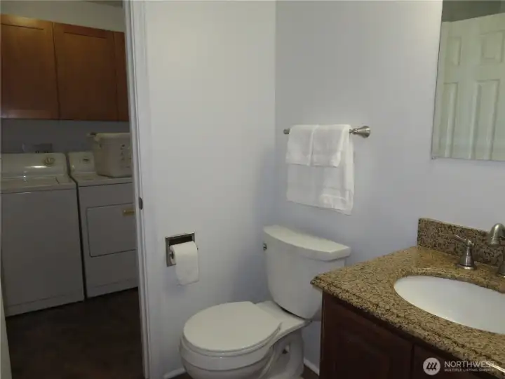 Guest bathroom with access from the guest or utility room.