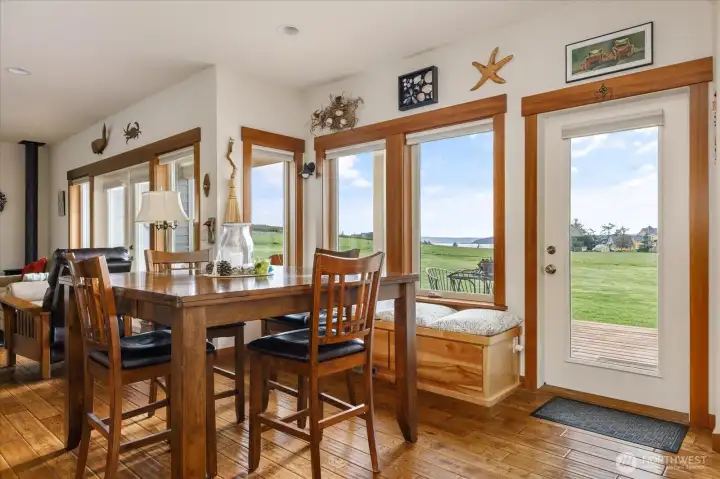 Door leads to partially covered deck.
