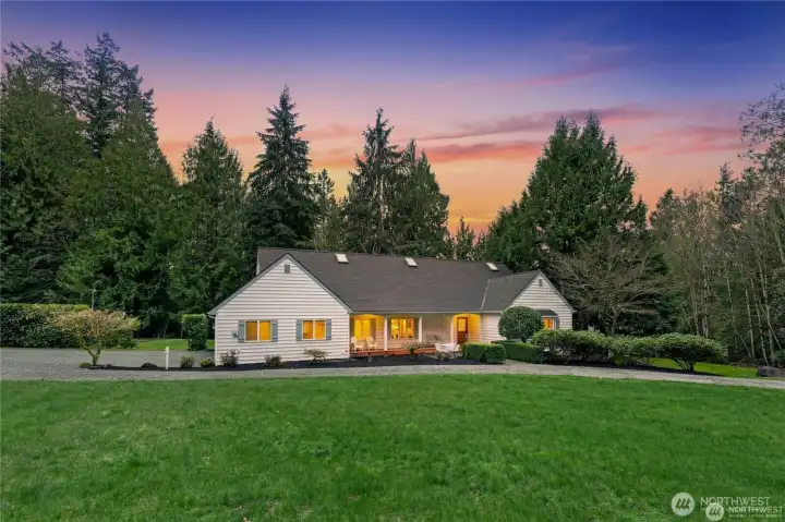 10235 Battle Point Drive NE is a beautiful home built by John Schold known for building quality with homes with a whimsical touch on Bainbridge Island. This one feels like it could be from a story book