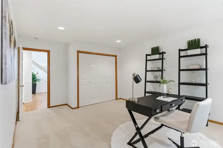Quiet and functional main floor office space or 5th bedroom is well-suited for work-from-home days or guests.