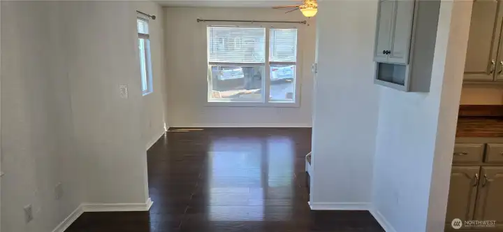 Looking  into the living room from dining room