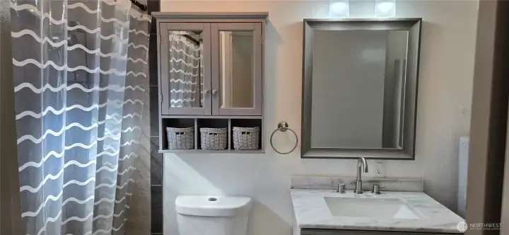 tastefully upgraded bathroom