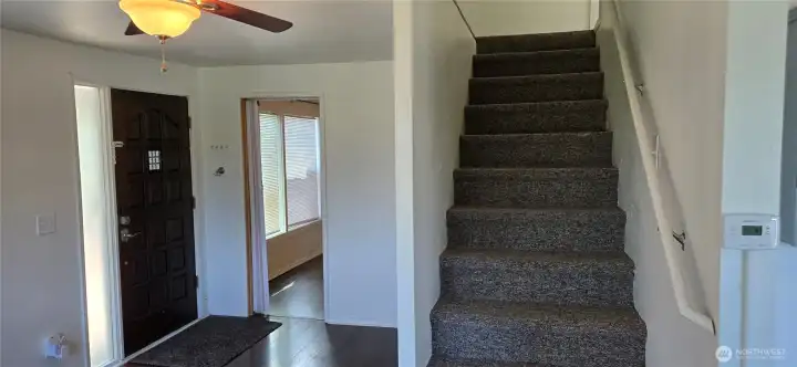 In living room looking upstairs
