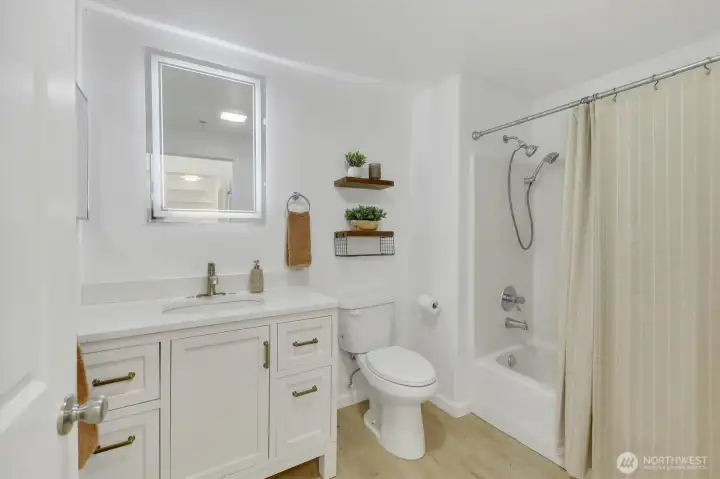 Primary bathroom is private and spacious.