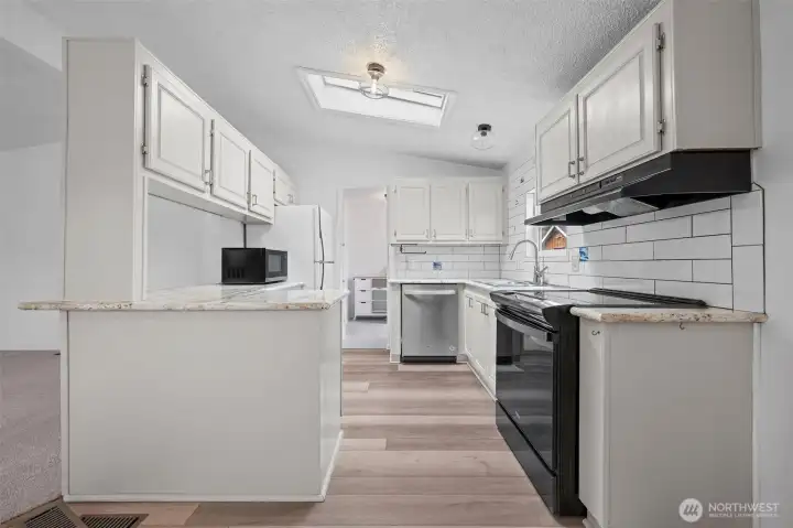Kitchen form the dining area