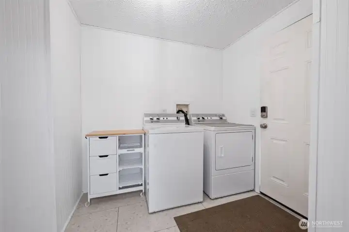 Laundry area just off the back door