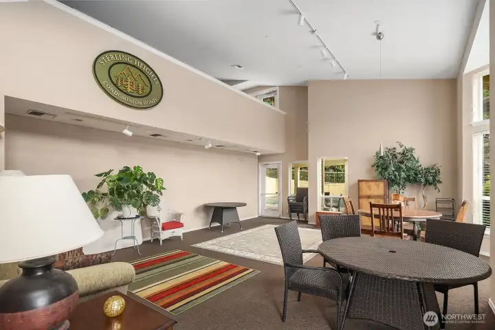 Inviting clubhouse common area offering a comfortable space for residents to gather, socialize, and entertain guests. Inviting clubhouse common area offering a comfortable space for residents to gather, socialize, and entertain guests.