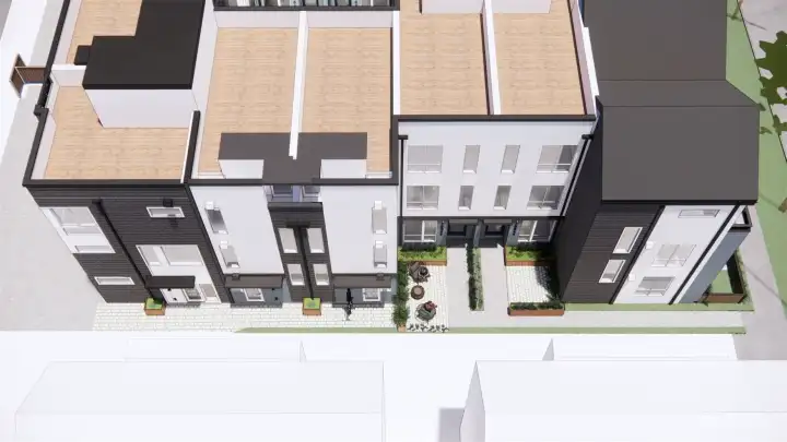 From above, Lotus II's meticulously planned layout comes to life, highlighting spacious roof decks perfect for outdoor relaxation and entertainment.