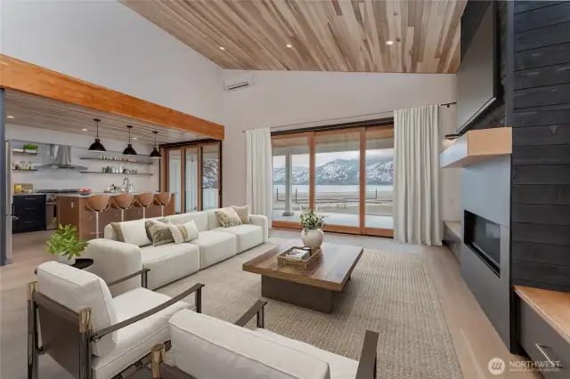 Virtually staged - main floor entry into living room