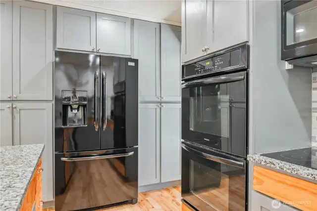 Double wall oven and Stainless Refrigerator