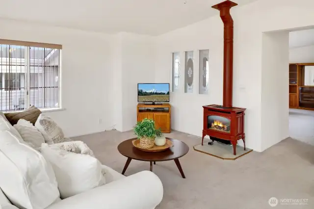 View from the kitchen and opening to 2nd living room.