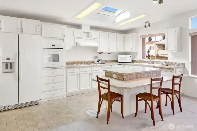 Large skylight in kitchen.