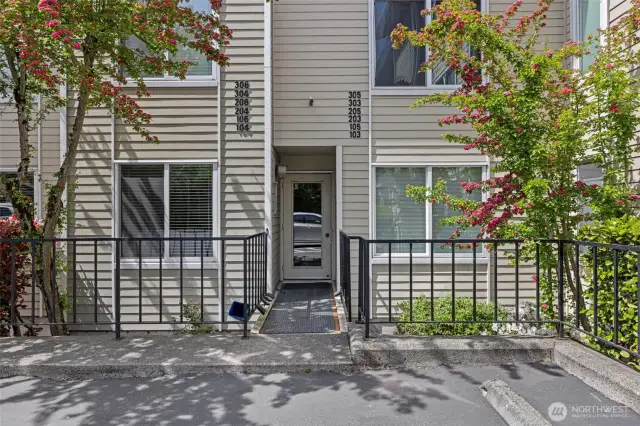 Ground floor unit entry.