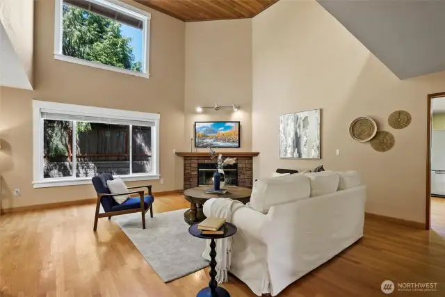 Living Room with vaulted ceiling