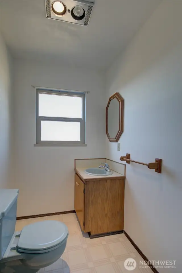 half bath next to the family room