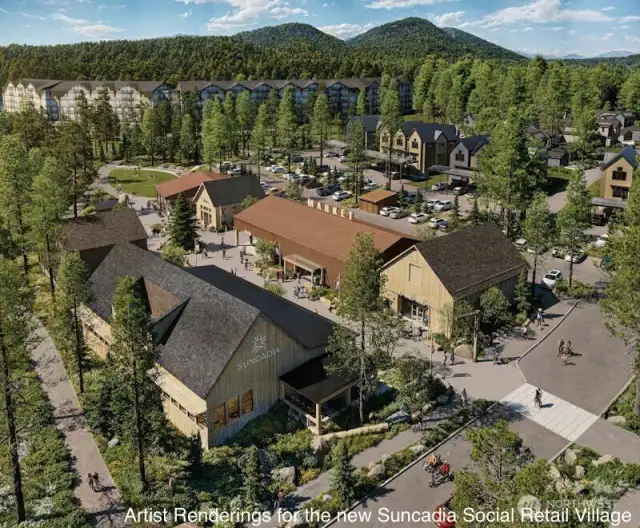 Artist Renderings for the new Suncadia Social Retail Village
