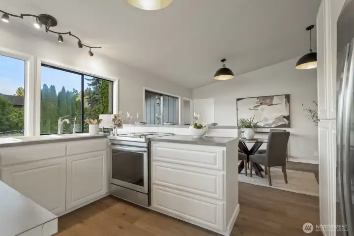 kitchen facing garage