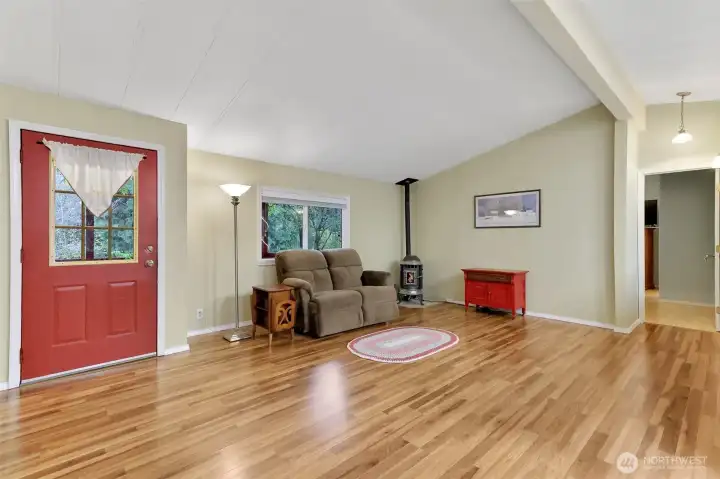This updated home features laminate floors throughout with a pellet stove and heat pump for heating and cooling.
