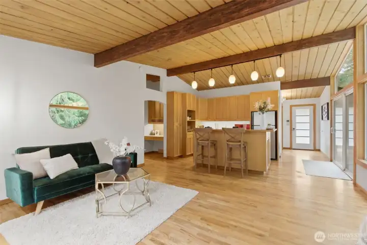 Roomy and spacious, yet has a cozy feeling at the same time.