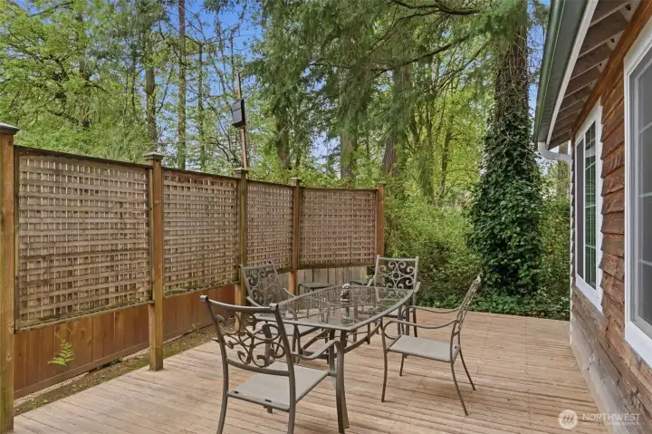 This is the private deck off of the 200+/- outbuilding, (cottage).