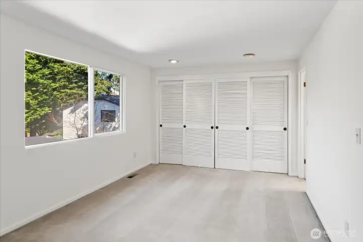 Wall of closets in the 2nd bedroom