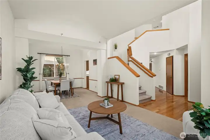 Living room opens to dining room.