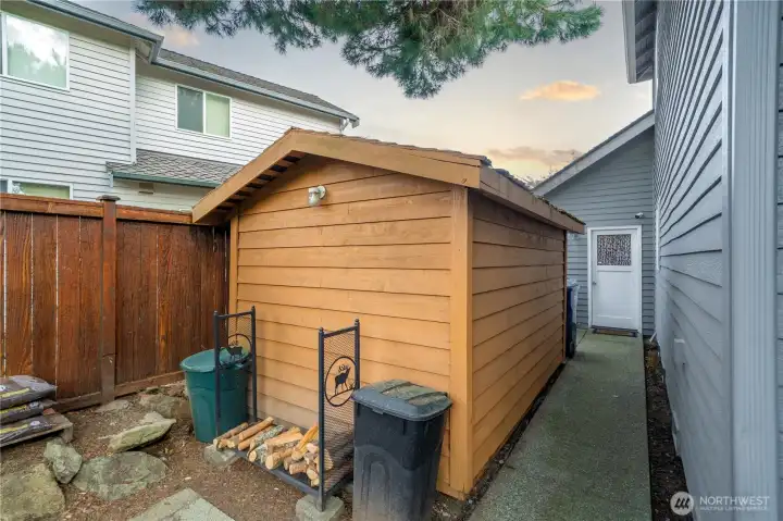 Storage shed.